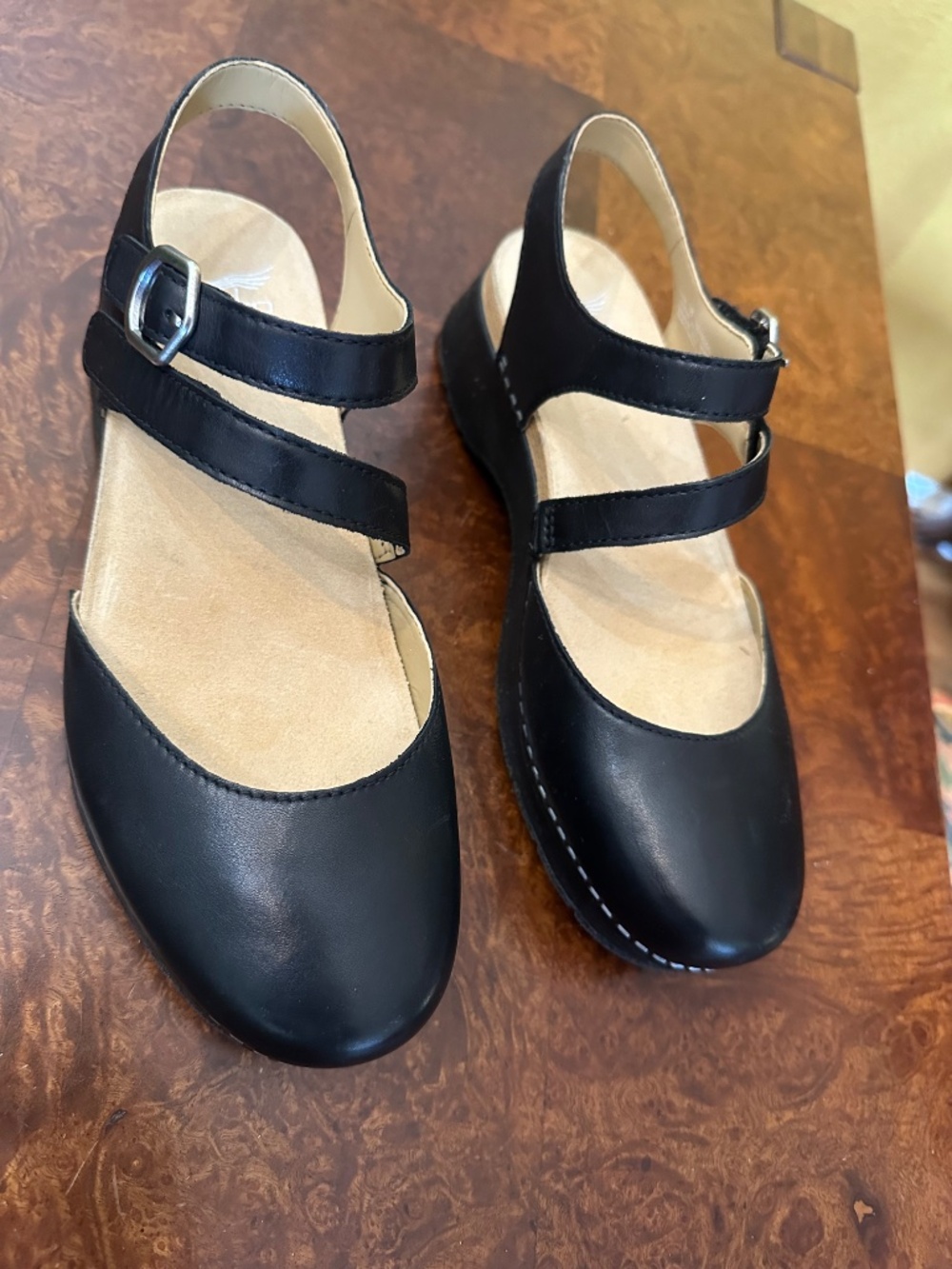 NWT DANSKO WOMEN'S BLACK RISSA NAPA MARY JANE CLOSED TOE CLOG; SIZE 38